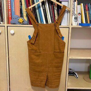 Beaton Linen Shorterall in rust XS